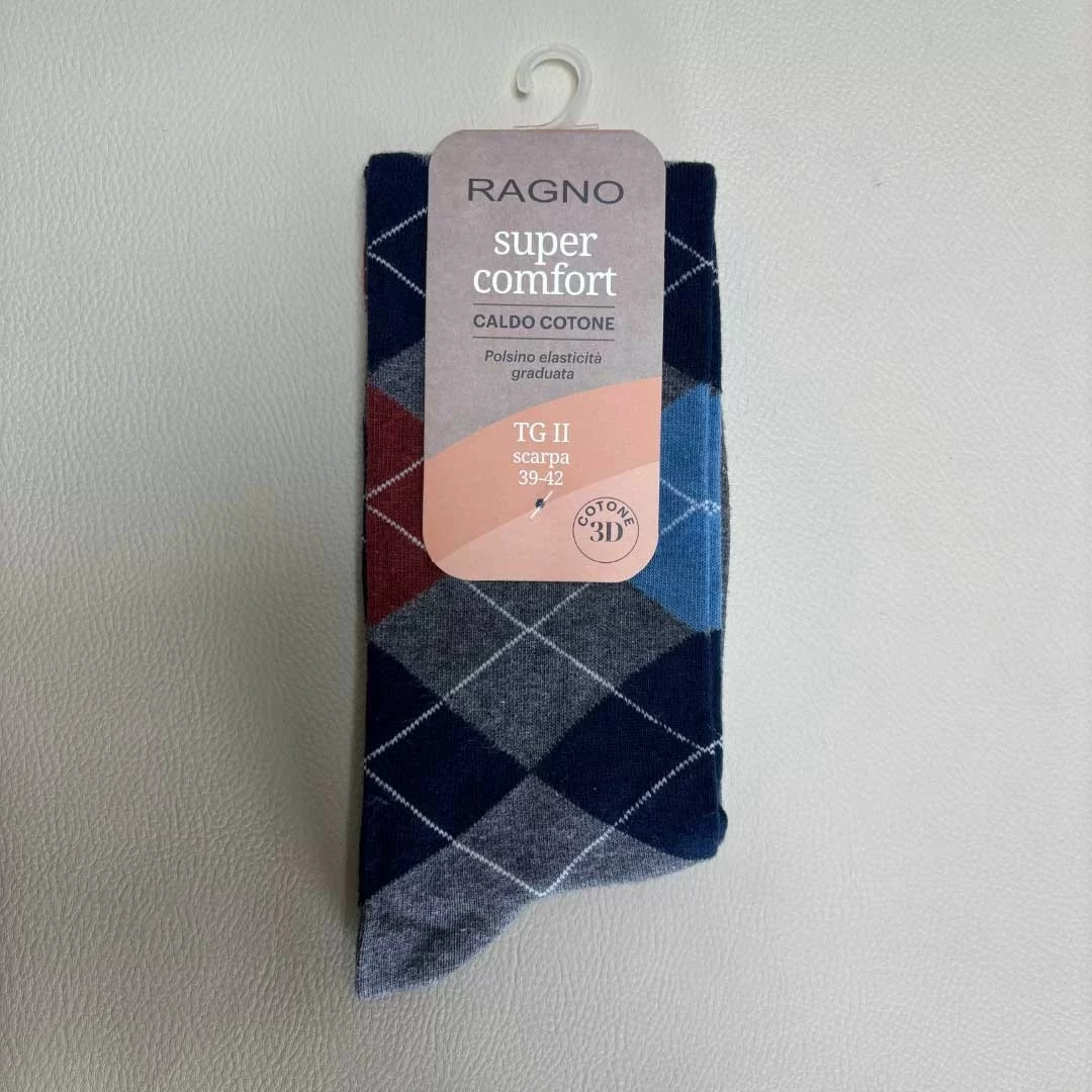 Calzini Lunghi da uomo Ragno art. U845CS caldo cotone Rombi