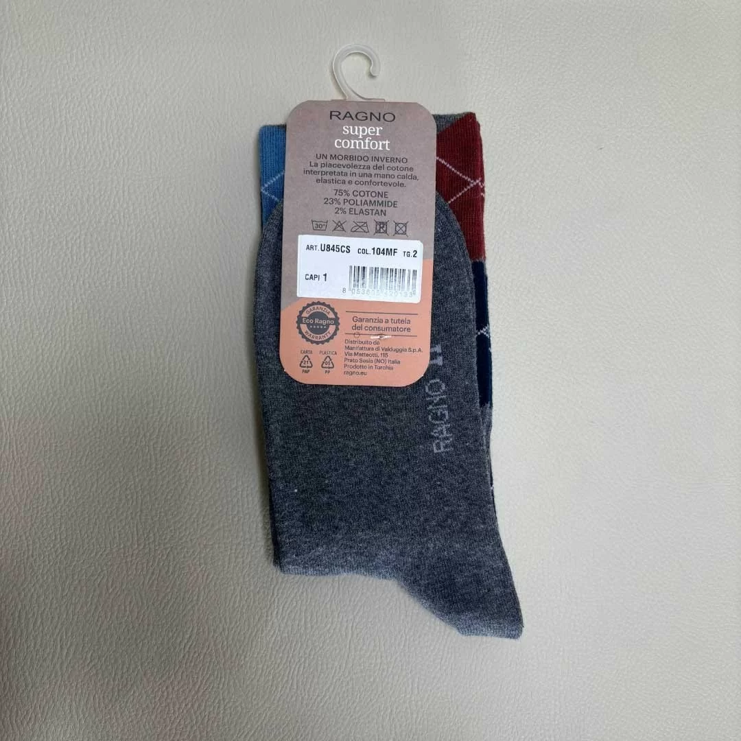 Calzini Lunghi da uomo Ragno art. U845CS caldo cotone Rombi 2