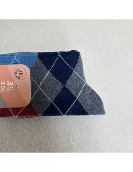 Calzini Lunghi da uomo Ragno art. U845CS caldo cotone Rombi