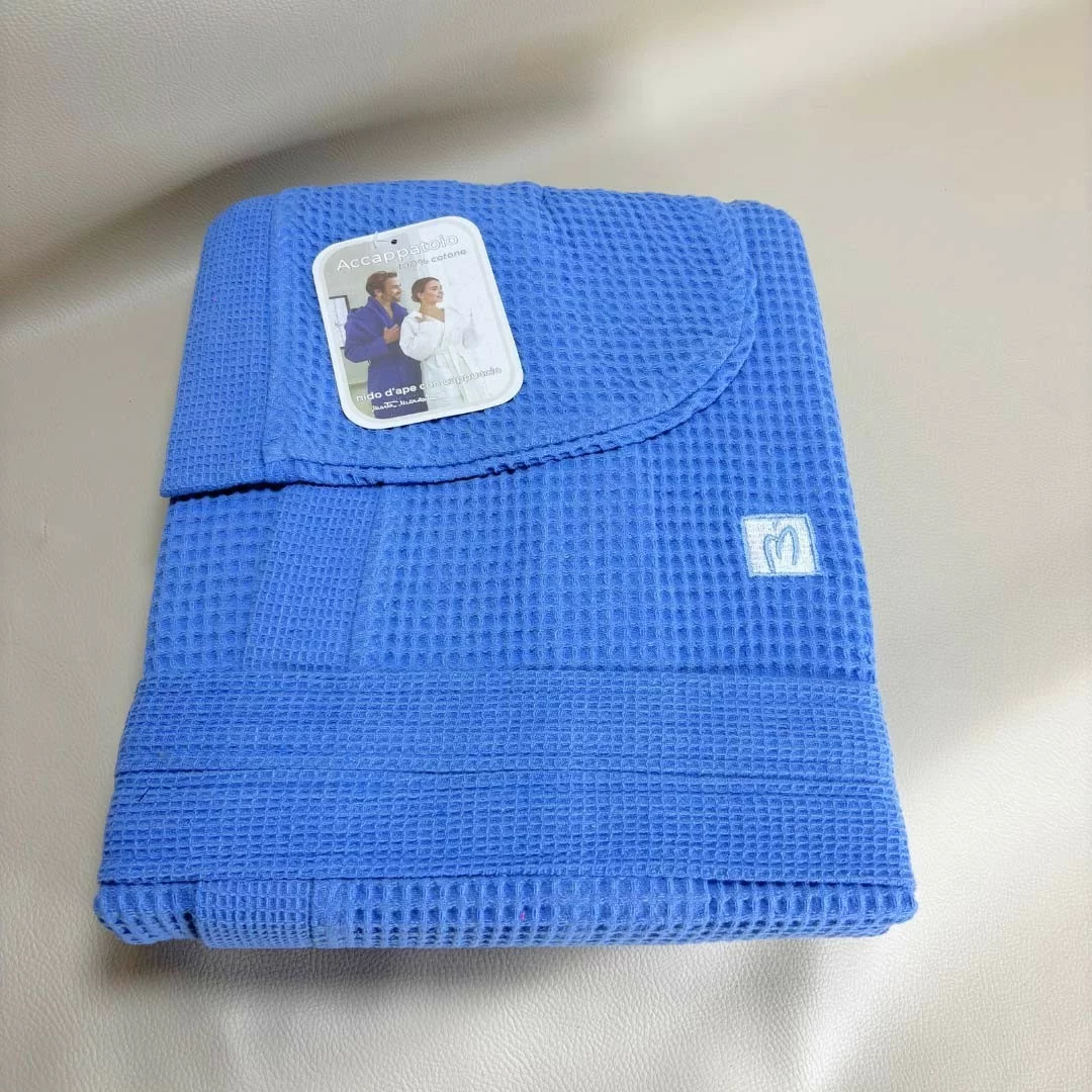Accappatoio Personalizzato Azzurro Nido d'ape Marta... 2