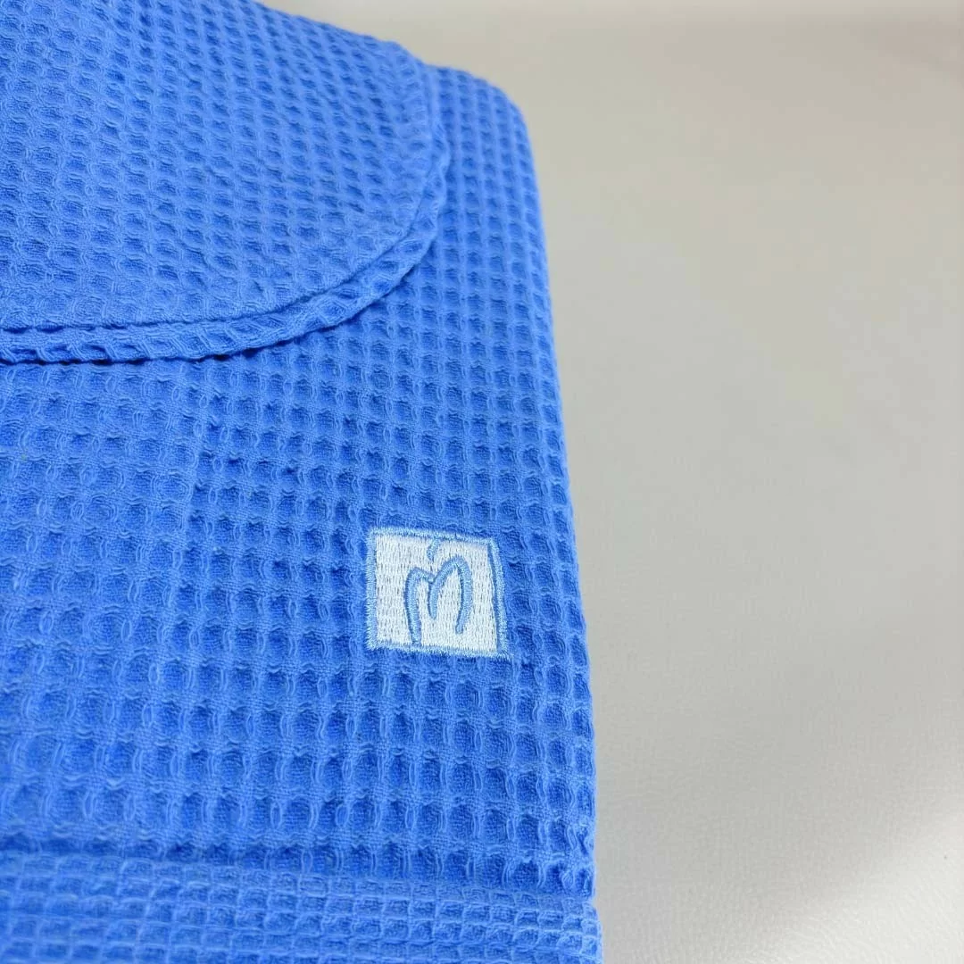 Accappatoio Personalizzato Azzurro Nido d'ape...