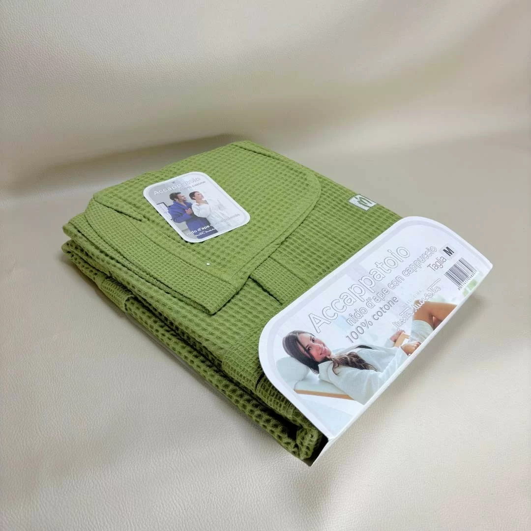 Accappatoio Personalizzato Verde Nido d'ape...