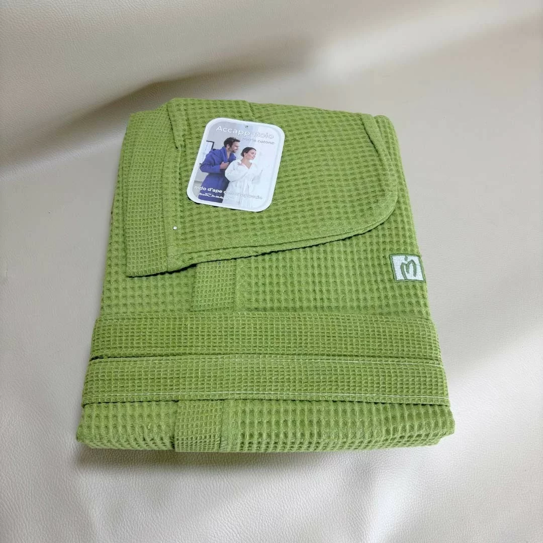 Accappatoio Personalizzato Verde Nido d'ape...