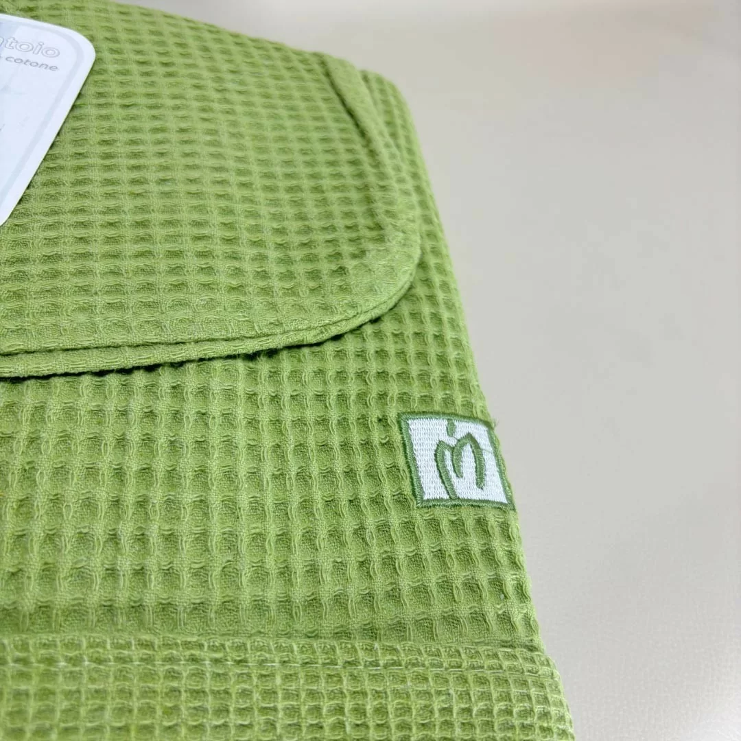 Accappatoio Personalizzato Verde Nido d'ape...