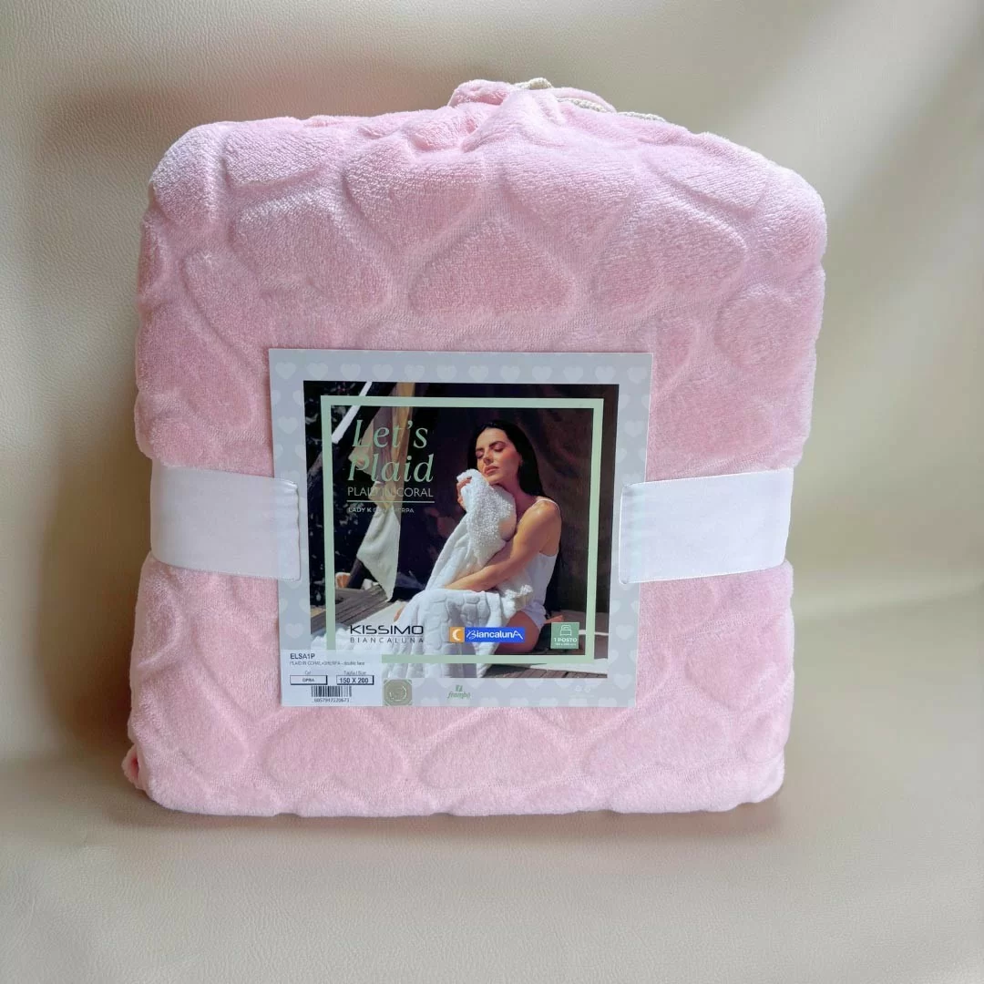 Coperta Invernale Biancaluna art. Elsa Coral con Sherpa