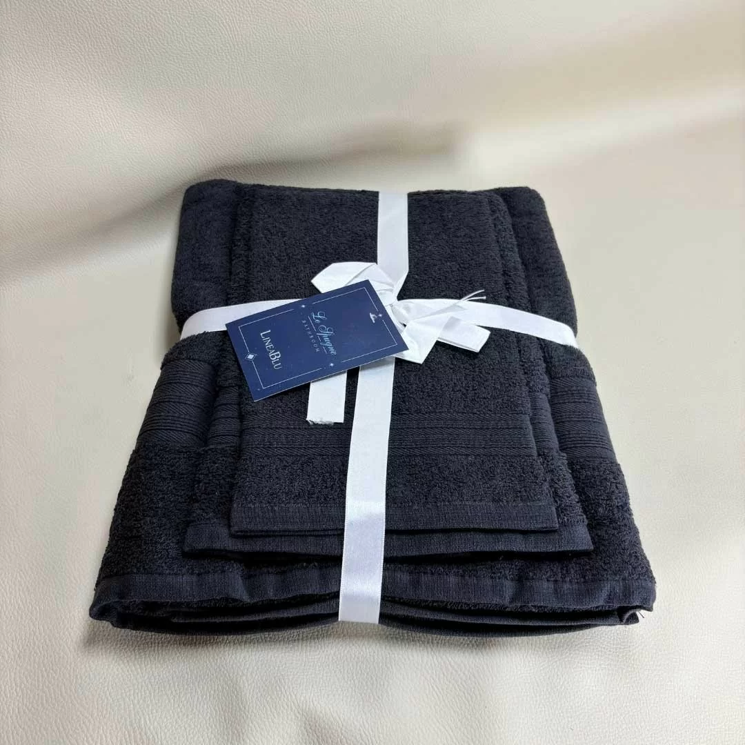 Tris Asciugamani Bagno LineaBlu art. Greca...